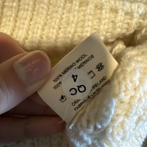 NWOT Carraig Donn Frank & Oak Merino Wool Sweater Fisherman Cable Knit L Button - Picture 6 of 7